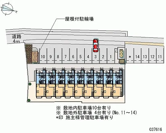 ★手数料０円★岡山市南区浜野３丁目 月極駐車場